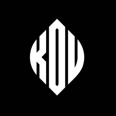 Çember ve elips şekilli KOU daire harf logosu tasarımı. KOU elips harfleri tipografik tarzda. Üç baş harf daire şeklinde bir logo oluşturuyor. KOU Çember Amblemi Soyut Monogram Harf İşaretleyici Vektörü.