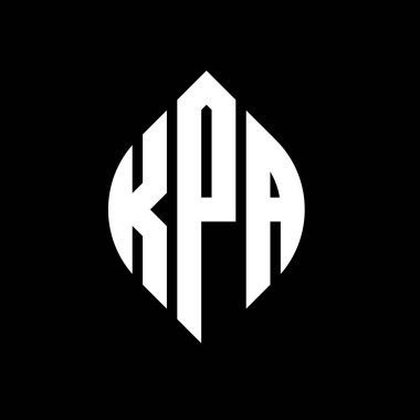 Çember ve elips şekilli KPA daire harf logosu tasarımı. KPA elips harfleri tipografik tarzda. Üç baş harf daire şeklinde bir logo oluşturuyor. KPA Çemberi Amblemi Soyut Monogram Harf İşaretleme Vektörü.