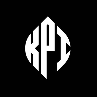 Çember ve elips şekilli KPI daire harf logosu tasarımı. Tipografik biçimli KPI elips harfleri. Üç baş harf daire şeklinde bir logo oluşturuyor. KPI Çember Amblemi Soyut Monogram Harf İşaretleyici Vektörü.