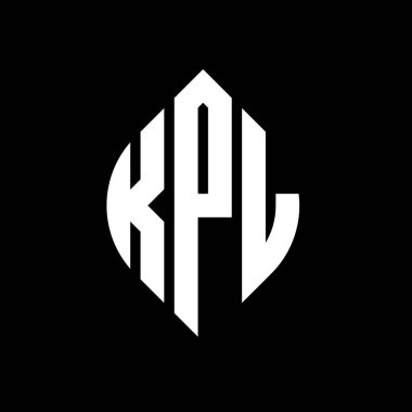 Çember ve elips şekilli KPL daire harf logosu tasarımı. Tipografik biçimli KPL elips harfleri. Üç baş harf daire şeklinde bir logo oluşturuyor. KPL Çember Amblemi Soyut Monogram Harf İşaretleyici Vektörü.