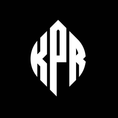 Çember ve elips şekilli KPR daire harf logosu tasarımı. KPR elips harfleri tipografik tarzda. Üç baş harf daire şeklinde bir logo oluşturuyor. KPR Çemberi Amblemi Soyut Monogram Harf İşaretleyici Vektörü.