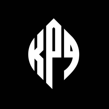 Çember ve elips şekilli KPQ daire harf logosu tasarımı. Tipografik biçimli KPQ elips harfleri. Üç baş harf daire şeklinde bir logo oluşturuyor. KPQ Çemberi Amblemi Soyut Monogram Harf İşaretleyici Vektörü.