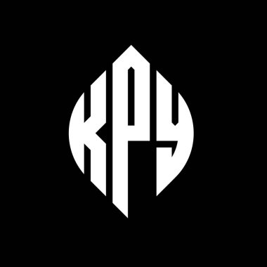 Çember ve elips şekilli KPY daire harf logosu tasarımı. Tipografik biçimli KPY elips harfleri. Üç baş harf daire şeklinde bir logo oluşturuyor. KPY Çember Amblemi Soyut Monogram Harf İşaretleyici Vektörü.