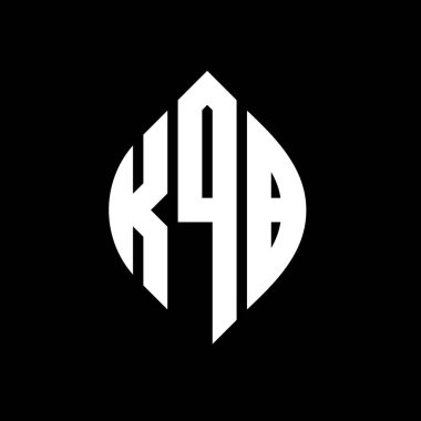 Çember ve elips şekilli KQB daire harf logosu tasarımı. Tipografik biçimli KQB elips harfleri. Üç baş harf daire şeklinde bir logo oluşturuyor. KQB Çember Amblemi Soyut Monogram Harf İşaretleyici Vektörü.