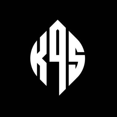 Çember ve elips şekilli KQS daire harf logosu tasarımı. Tipografik biçimli KQS elips harfleri. Üç baş harf daire şeklinde bir logo oluşturuyor. KQS Çember Amblemi Soyut Monogram Harf İşaretleyici Vektörü.