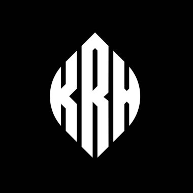 Çember ve elips şekilli KRX daire harf logosu tasarımı. Tipografik biçimli KRX elips harfleri. Üç baş harf daire şeklinde bir logo oluşturuyor. KRX Çember Amblemi Soyut Monogram Harf İşaretleyici Vektörü.