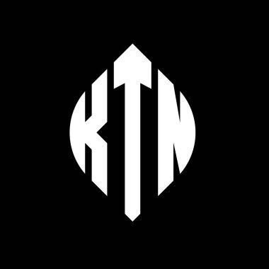 Çember ve elips şekilli KTN daire harf logosu tasarımı. Tipografik biçimli KTN elips harfleri. Üç baş harf daire şeklinde bir logo oluşturuyor. KTN Çember Amblemi Soyut Monogram Harf İşaretleyici Vektörü.
