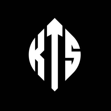 Çember ve elips şekilli KTS daire harf logosu tasarımı. KTS elips harfleri tipografik tarzda. Üç baş harf daire şeklinde bir logo oluşturuyor. KTS Çember Amblemi Soyut Monogram Harf İşaretleme Vektörü.