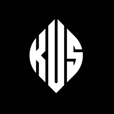 Çember ve elips şekilli KUS daire harf logosu tasarımı. KUS elips harfleri tipografik tarzda. Üç baş harf daire şeklinde bir logo oluşturuyor. KUS Çemberi Amblemi Soyut Monogram Harf İşaretleme Vektörü.