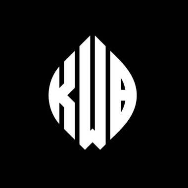 Çember ve elips şekilli KWB daire harf logosu tasarımı. Tipografik biçimli KWB elips harfleri. Üç baş harf daire şeklinde bir logo oluşturuyor. KWB Çemberi Amblemi Soyut Monogram Harf İşaretleyici Vektörü.