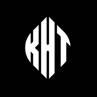 Çember ve elips şekilli KXT daire harf logosu tasarımı. Tipografik biçimli KXT elips harfleri. Üç baş harf daire şeklinde bir logo oluşturuyor. KXT Çember Amblemi Soyut Monogram Harf İşaretleyici Vektörü.