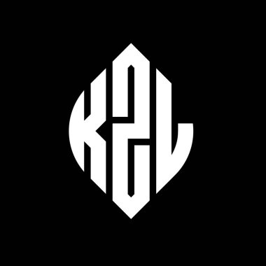 Çember ve elips şekilli KZL daire harf logosu tasarımı. Tipografik biçimli KZL elips harfleri. Üç baş harf daire şeklinde bir logo oluşturuyor. KZL Çember Amblemi Soyut Monogram Harf İşaretleyici Vektörü.