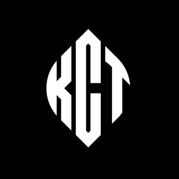 Kct Circle Letter Logo Design Circle Ellipse Shape Kct Ellipse - Stok Vektor