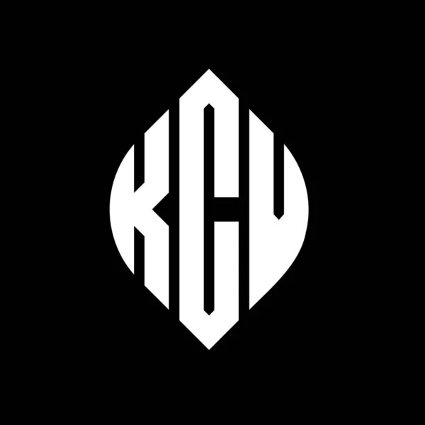 Kcv Circle Letter Logo Design Circle Ellipse Shape Kcv Ellipse — Stock Vector