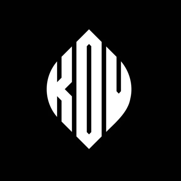 Конструкція Логотипу Кільцевої Літери Kdv Колом Формою Еліпса Kdv Еліпс — стоковий вектор
