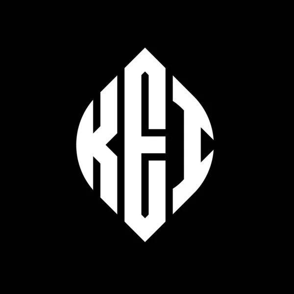Kei Circle Letter Logo Design Circle Ellipse Shape Kei Ellipse — Stock Vector
