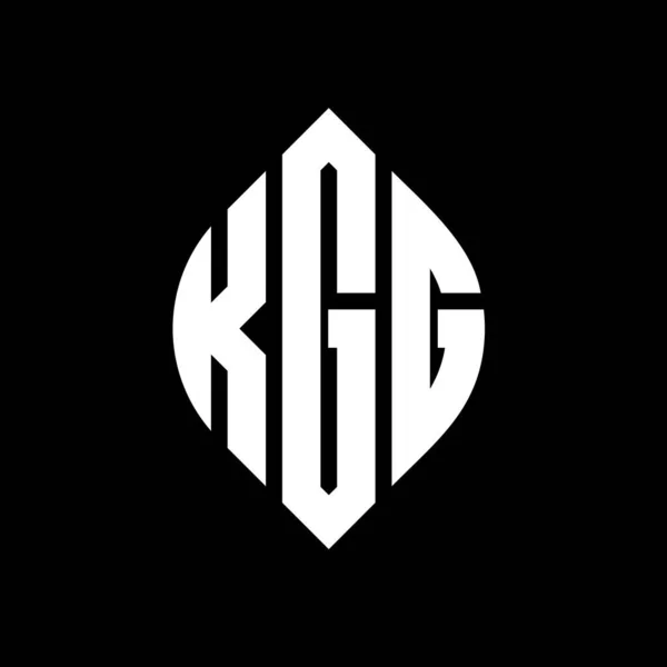 Çember Elips Şekilli Kgg Daire Harf Logosu Tasarımı Tipografik Biçimli — Stok Vektör