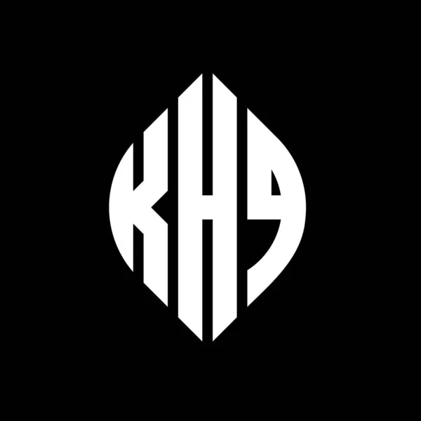 Khq Circle Letter Logo Design Circle Ellipse Shape Khq Ellipse — Stock vektor