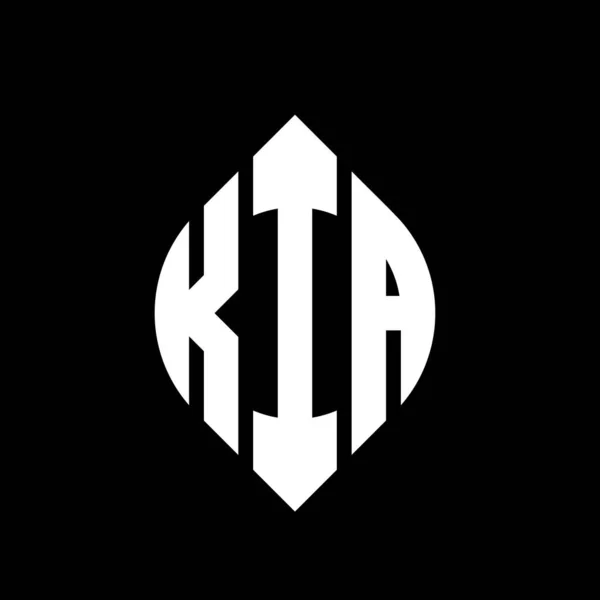 Kia Circle Letter Logo Design Circle Ellipse Shape Kia Ellipse — Stock Vector