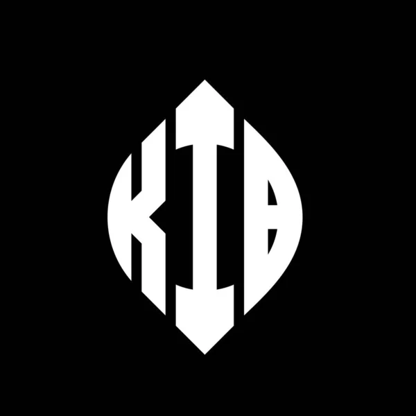 Çember Elips Şekilli Kib Daire Harf Logosu Tasarımı Tipografik Biçimli — Stok Vektör