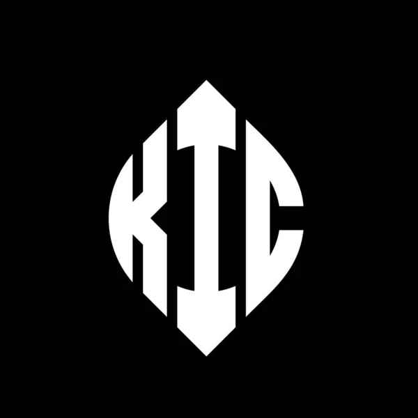 Kic Circle Letter Logo Design Circle Ellipse Shape Kic Ellipse — Stock Vector