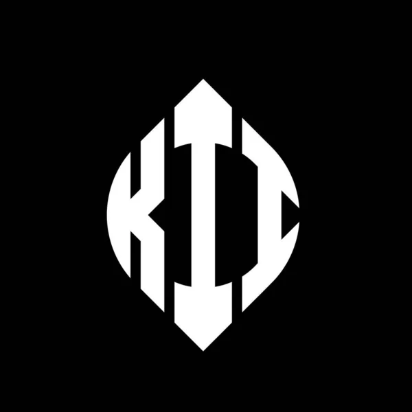Kii Circle Letter Logo Design Circle Ellipse Shape Kii Ellipse — Stock Vector
