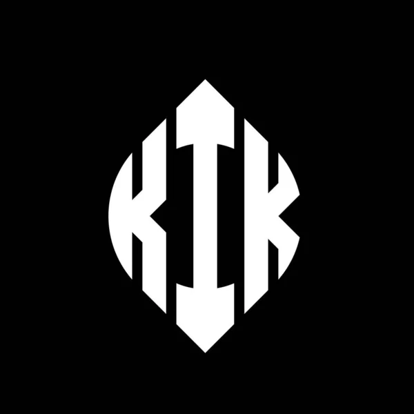 Kik Circle Letter Logo Design Circle Ellipse Shape Kik Ellipse — Vetor de Stock