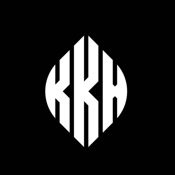 Çember Elips Şekilli Kkx Daire Harf Logosu Tasarımı Tipografik Biçimli — Stok Vektör