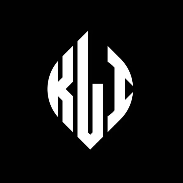 Kli Circle Letter Logo Design Circle Ellipse Shape Kli Ellipse — Stock Vector