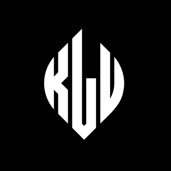 Klu Circle Letter Logo Design Circle Ellipse Shape Klu Ellipse — Stock Vector