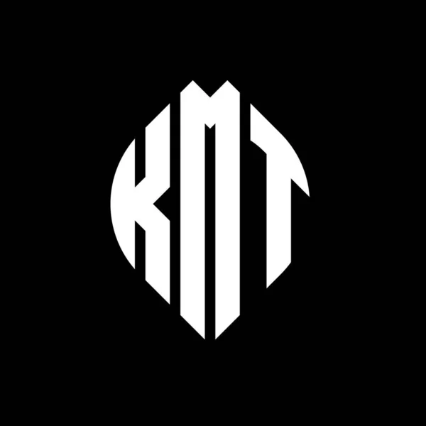 Kmt Kreis Brief Logo Design Mit Kreis Und Ellipsenform Kmt — Stockvektor