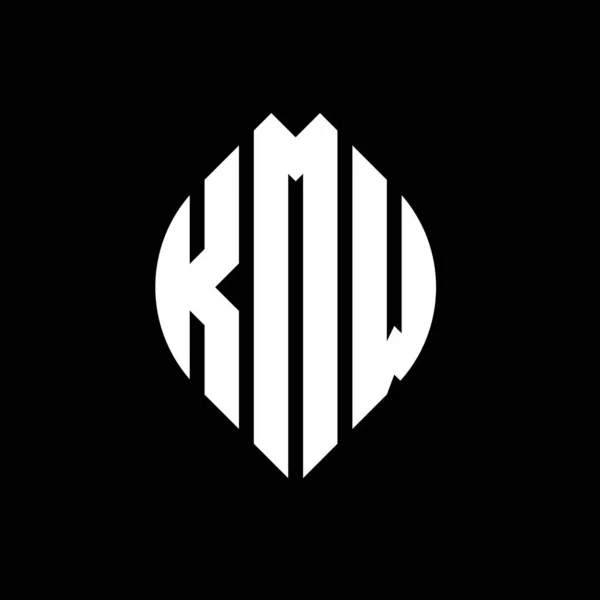 Kmw Circle Letter Logo Design Circle Ellipse Shape Kmw Ellipse — Stockvektor