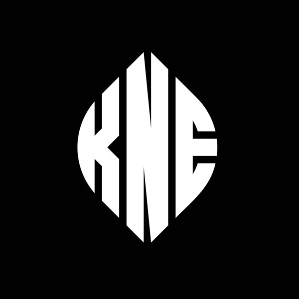 Kne Circle Letter Logo Design Circle Ellipse Shape Kne Ellipse — Stockvektor