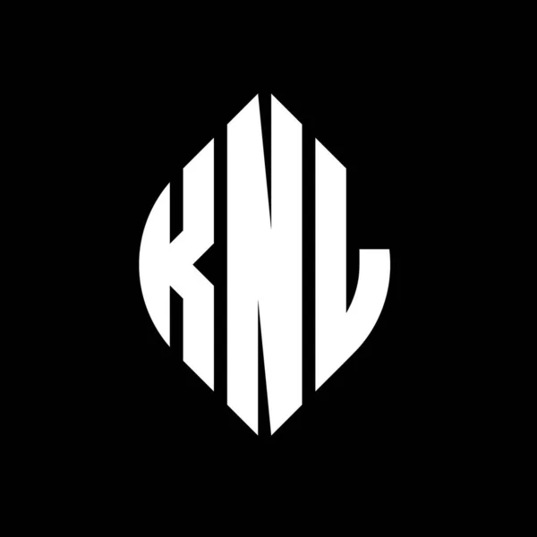 Knl Circle Letter Logo Design Circle Ellipse Shape Knl Ellipse — Wektor stockowy