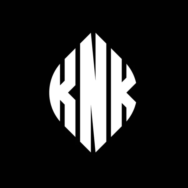 Knk Circle Letter Logo Design Circle Ellipse Shape Knk Ellipse — Vettoriale Stock
