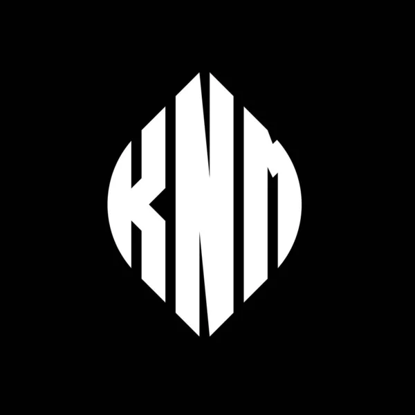 Knm Circle Letter Logo Design Circle Ellipse Shape Knm Ellipse — Stock Vector