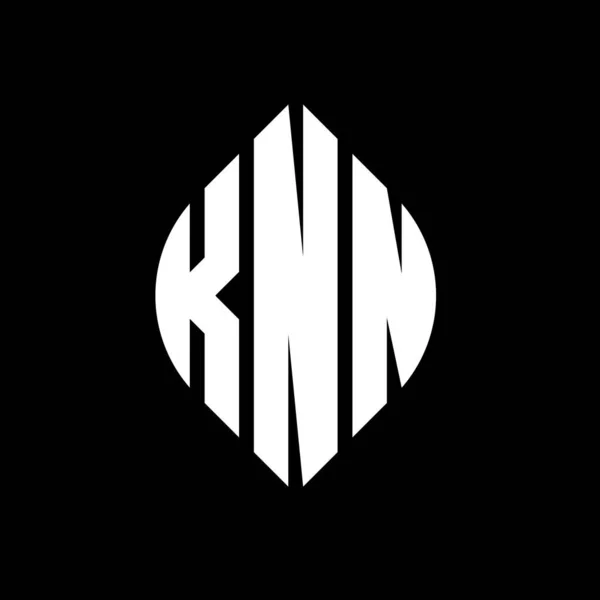 Knn Circle Letter Logo Design Circle Ellipse Shape Knn Ellipse — Stockvektor