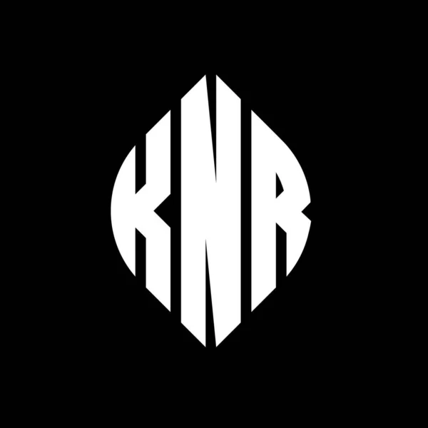 Knr Circle Letter Logo Design Circle Ellipse Shape Knr Ellipse — Stockvektor
