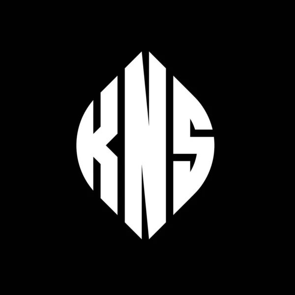 Kns Circle Letter Logo Design Circle Ellipse Shape Kns Ellipse — Vettoriale Stock