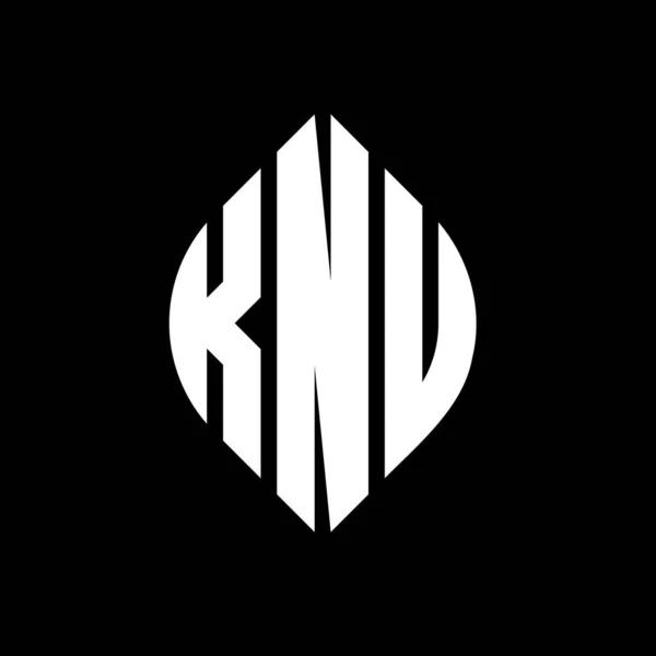 Knu Circle Letter Logo Design Circle Ellipse Shape Knu Ellipse — Vettoriale Stock