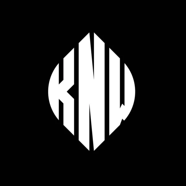 Knw Circle Letter Logo Design Circle Ellipse Shape Knw Ellipse — Stock Vector