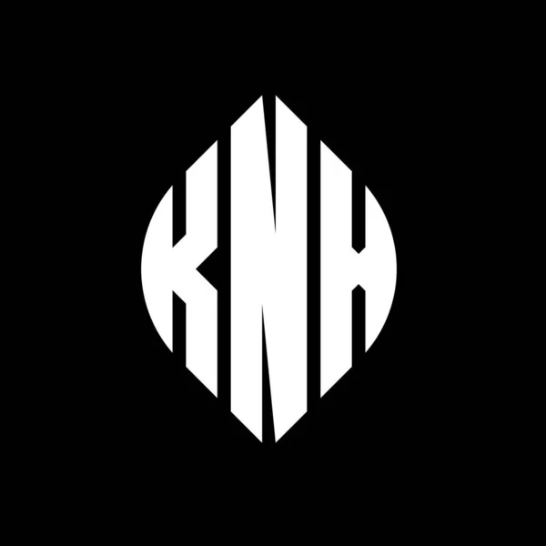 Knx Circle Letter Logo Design Circle Ellipse Shape Knx Ellipse — Stockvektor