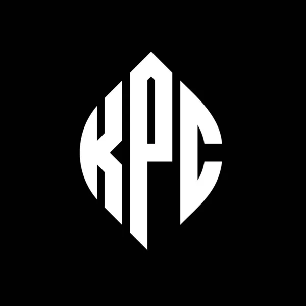 Kpc Circle Letter Logo Design Circle Ellipse Shape Kpc Ellipse — Stock Vector