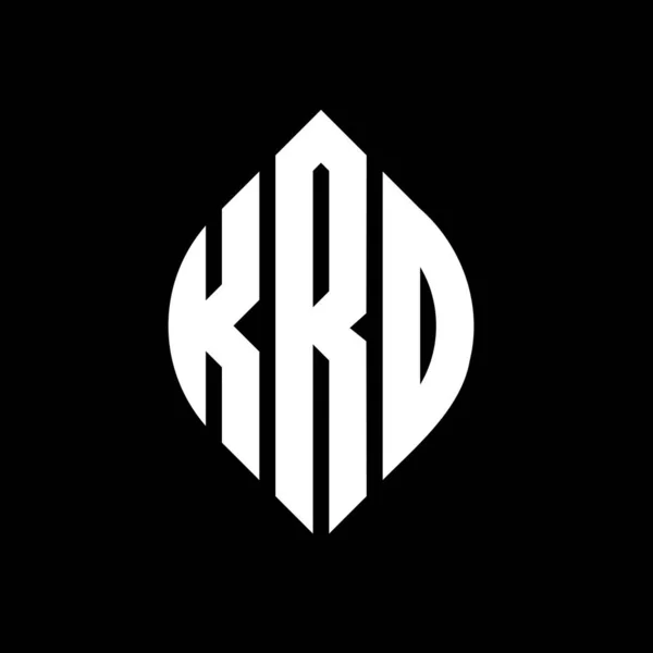 Krd Κύκλο Γράμμα Σχέδιο Λογότυπο Κύκλο Και Σχήμα Έλλειψης Krd — Διανυσματικό Αρχείο