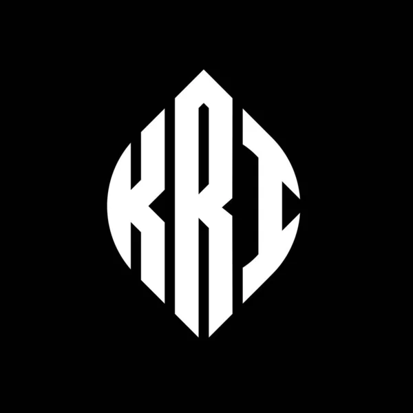 Kri Circle Letter Logo Design Circle Ellipse Shape Kri Ellipse — Stock Vector