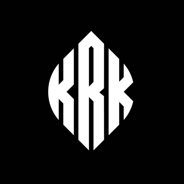 Krk Circle Letter Logo Design Circle Ellipse Shape Krk Ellipse — Vetor de Stock