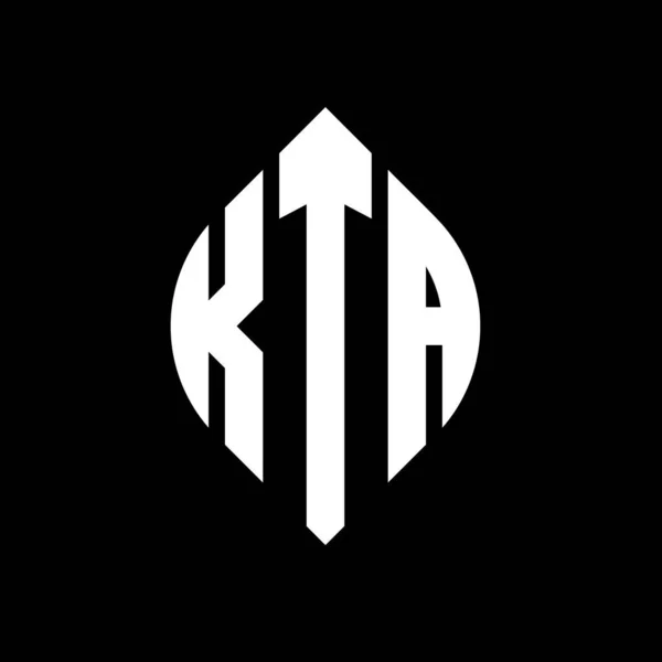 Logo Design Des Kta Kreises Mit Kreis Und Ellipsenform Kta — Stockvektor