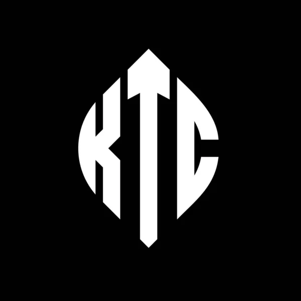 Ktc Circle Letter Logo Design Circle Ellipse Shape Ktc Ellipse - Stok Vektor
