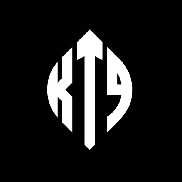 Ktq Circle Letter Logo Design Circle Ellipse Shape Ktq Ellipse — Vetor de Stock
