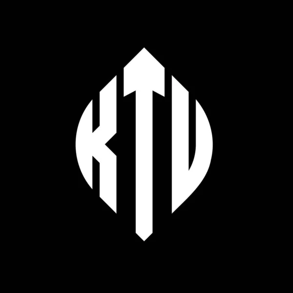 Logo Design Des Ktu Kreises Mit Kreis Und Ellipsenform Ktu — Stockvektor